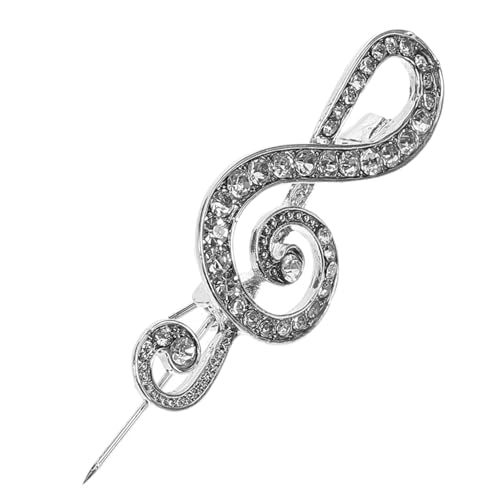 minkissy Musiknotenbrosche Brosche Revers Emaille-pin-anzeige Musikbrosche Brosche Mit Musikmotiv Musikstifte Musiknoten-schmuck Brosche Mit Musiknoten Aus Kristall Silber Legierung von minkissy