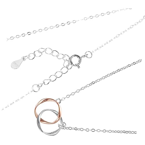minkissy Ineinandergreifende Kreishalskette für Damen Halskette mit Anhänger Robuste Kette für Mutter und Tochter Elegantes Design für von minkissy