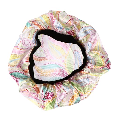 minkissy Breitkrempige Schlafhaube Aus Satin Verstellbar Für Frauen Und Mädchen Haarpflegemütze Zur Haarschutz Beim Schlafen Geeignet Als Chemomütze von minkissy