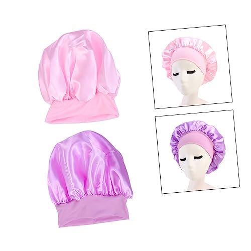 minkissy 2stücke Breiter Elastischer Schlafhaube Für Damen Und Mädchen Chemotherapie-haube -mütze Und Atmungsaktiv Und Weich Schützt Das Haar Beim Schlafen von minkissy