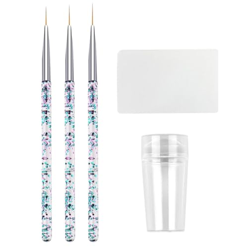 minkissy Nagelstift Mit Nailart-pinsel Und Stempel Für Maniküre Nageldesign-liner Und Malstifte Mit Zuglinien Für Nagelmalerei Und Diy Nailart-zubehör von minkissy