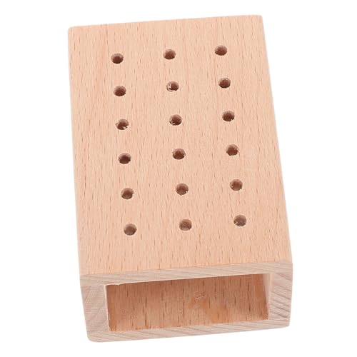 minkissy Nail Art Aufbewahrungsregal Aus Holz 18 Löcher Desktop-organizer Salonbedarf Werkzeughalter Für Bohrzubehörständer von minkissy