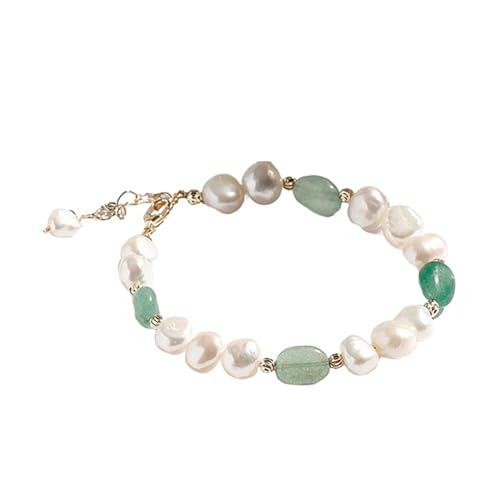 minkissy Natürliche Unregelmäßige Süßwasserperlen Armband Grünem Handgefertigte Handgelenkkette Perfektes für Frauen und Mütter Modischer Schmuck für von minkissy