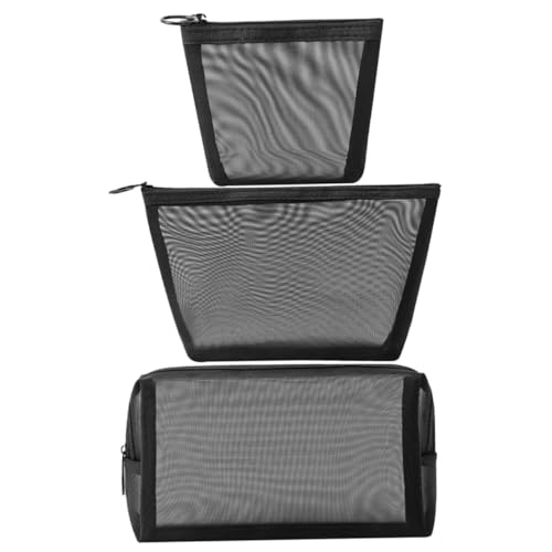 minkissy 3stücke Teiliges Mesh Kosmetiktaschen Verschiedenen Transparente Toiletry Pouches Für Make-up Und Aufbewahrung Für Damen Und Unterwegs von minkissy
