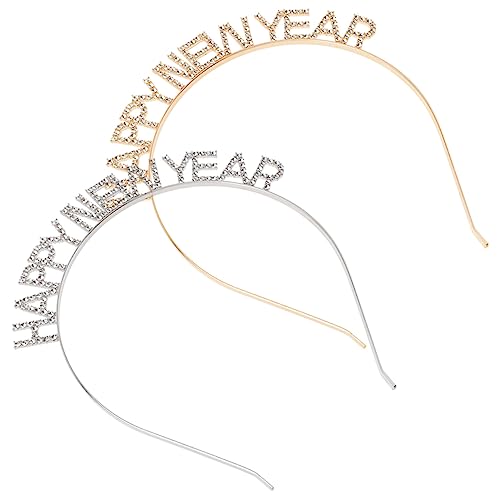minkissy Neujahrstag Stirnband Set 2 Stück Glitzer Stirnbänder Neujahrs Accessoires Haarband von minkissy