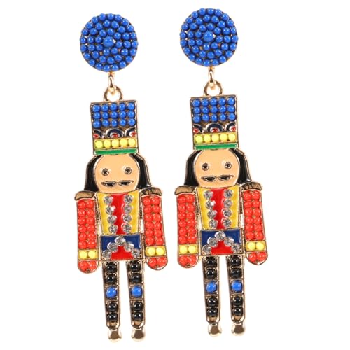 minkissy Nutcracker Ohrstecker Damen Perlenohrringe aus Langlebiger Legierung Stilvolle Cartoon Soldaten Ohrhänger für Alltag und Besondere Anlässe von minkissy