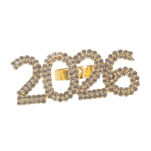 minkissy Offener Ring Verstellbarer Hip Hop Ring Dehnbare Ringe Modeschmuck Für Frauen Strassringe Für Frauen Golden von minkissy