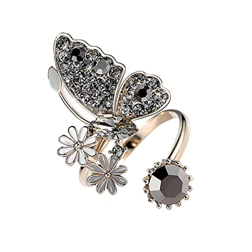 minkissy Offener Ring für Damen Verstellbar Modischer Schmetterlingsring Hochwertigem Material Komfortabel zu Tragen für Alltag und Besondere Anlässe von minkissy