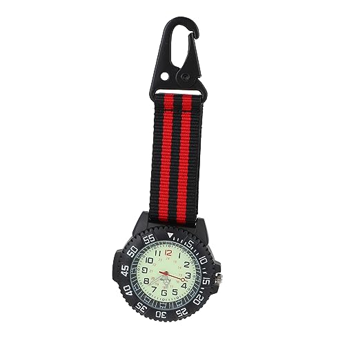 minkissy Outdoor Bergsteigen Hängetisch Wanderuhr Clipuhr Digitaluhr Mit Clipuhr Karabiner Hängekarabineruhr Klein Sportrucksack Damen Klettern Silber Kunststoff Rot von minkissy
