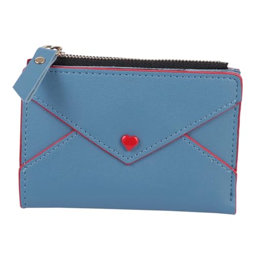 minkissy PU Kartenetui Damen Quadratisch Leicht Geruchlos Kartenfächer Vielseitig für Münzen und Kleingeld Modisch Robust für Reisen und Outdoor nutzung Blau von minkissy