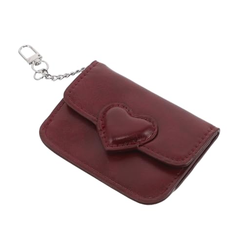 minkissy PU Kartenhalter Damen Schlanke Geldbörse mit Herzverschluss Ultradünnes Leichtes Kartenetui aus Weichem PU-Material Flip-Cover Sicherer Klappverschluss für Kredit- Bank von minkissy