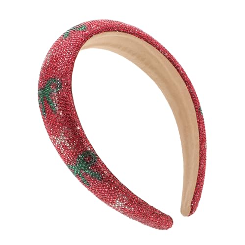 minkissy Partykopf Funkelndes Breites Haarband Grün Outfits Strass Mädchen Kristall Accessoires Weihnachtshaar Juwelen Gepolstertes Band Frauen Kostüm Für Stirnband Weihnachten Festlich von minkissy
