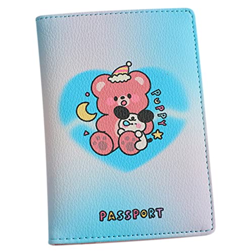 minkissy Passhalter Mehrere Karten Wasserdicht Inhaber Personalisiert Reiseveranstalter Fall Reisen Brieftasche Damen Portmonee Herren Damen Portemonnaie Pu-Leder Blue von minkissy