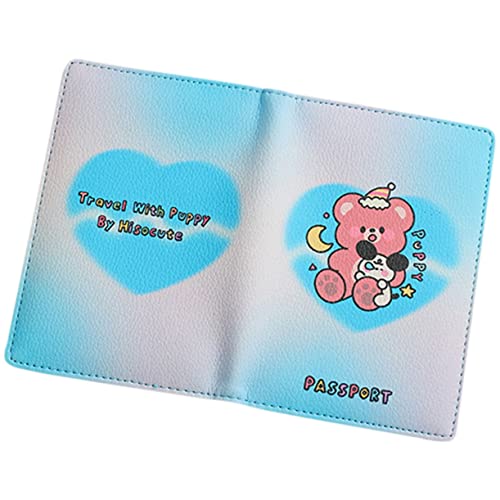 minkissy Passhalter mehrere Karten Reiseorganisator Essentials Inhaber leicht Fall portmonee Herren Damen Portemonnaie Reisezubehör Passportemonnaie für Männer PU-Leder Blue von minkissy