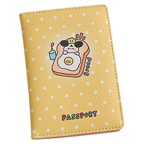 minkissy Passinhaber Beutel Reisezubehör Reisepassetui Schutz Kreditkartenfall Reiseutensilien Reisepass Fall Reisepasstasche Kreditkartenetuis Für Damen Pu-Leder Yellow von minkissy