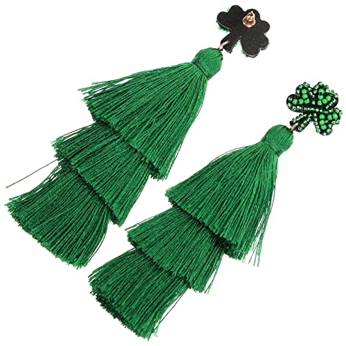 minkissy Patrick's Day Ohrringe Grüne Design Tassel Ohrhänger Damen Party Schmuck Leicht Vintage Stil von minkissy