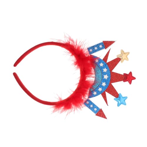 minkissy Patriotisches Stirnband mit Freiheitsstatue Krone Leichtes und Verstellbares Haarband für Party Rotes Weißes und Blaues Kopfschmuck Accessoire für Unabhängigkeitstag und Festliche von minkissy