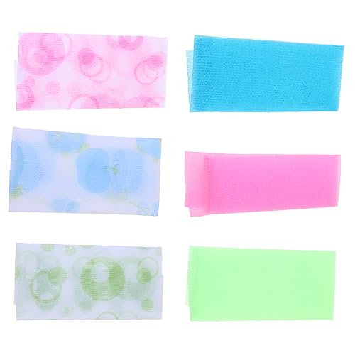 minkissy Peeling Badetücher 6 Stück Lange Duschhandtücher Aus Nylon Doppelseitig Für Rückenreinigung Hautschonend Für Körperpeeling von minkissy