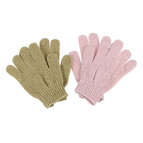 minkissy Handtücher Duschgel Schrubberhandschuhe Für Bad Dusche 2 Paar Set Grün Ideal Zum Peeling von minkissy
