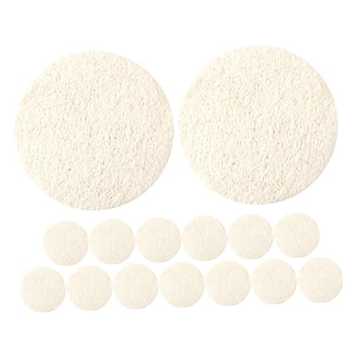 minkissy Peeling Reinigungstücher Luffa Peeling Pads Gesichtswäscher 15 Stück 5,5cm Durchmesser Natürlicher Luffa für Gesicht und Körper Make Up Entferner Beige von minkissy