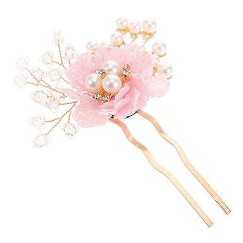 minkissy Haarnadel Mit Blumen-imitationsperle Und Strass Für Hochzeiten U-förmig Designede Braut-haar-nadel Sicherer Halt Und Dekorativ Für Frauen Und Mädchen von minkissy