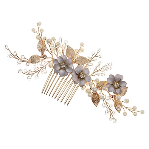 minkissy Perlenhaarkamm Festliche Haarspange Mit Strass Haarkamm Mit Blumenmuster Haarschmuck Für Mädchen Strass-hochzeitsclip Chinesische Hochzeitsdekoration Haarperlen China Braut Mosaik- von minkissy