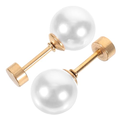 minkissy Perlenohrringe Damen Edelstahl Ohrstecker Elegant Einfaches Design Harmonisch Passend Vielseitig Kombinierbar Schmuck für Frauen und Mädchen von minkissy