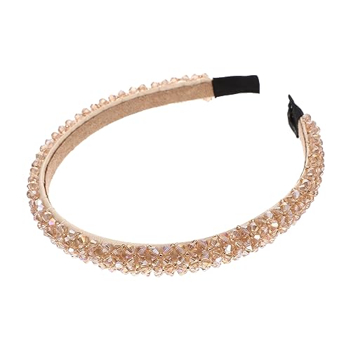 minkissy Perlenstirnband Strass Braut Kopfschmuck Für Mädchen Bling Juwelenbesetztes Stirnband Haar-make-up-stirnbänder Diamant-stirnband Breiter Kopfschmuck Kristall Kind Jahrgang Schwamm von minkissy