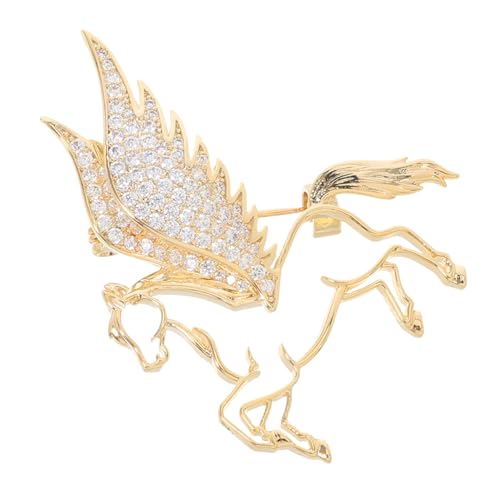 minkissy Pferde-Brosche mit Strasssteinen Vintage Tier-Anstecknadel für Damen und Herren Chinesisches Neujahrs-Zodiac Schmuckaccessoire Modischer Reverspin für Kleider und Jacken von minkissy