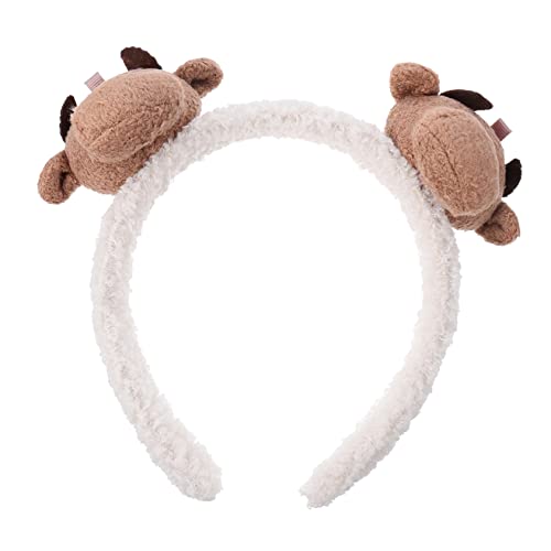 minkissy Plüsch Haarband Mit Ochsenhorn Motiv Junge Mädchen Kopfbedeckung Aus Flusen Cartoon Haarband Für Erwachsene Und Junge Mädchen Langlebiger Kopfschmuck von minkissy