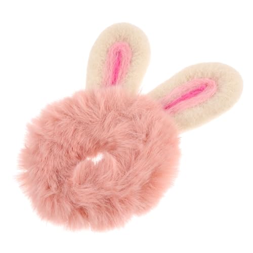 minkissy Plüsch Haargummi mit Hasenohren Weiches Haarband in Rosa Schonend für Haare Niedliches Tier Design Haarschmuck für Damen und Mädchen Geeignet für Weihnachten Party und Alltag von minkissy
