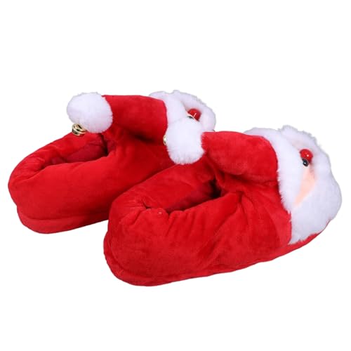 minkissy Plüsch Hausschuhe Damen Weihnachten Rutschfest Weiche Baumwolle Winterpantoffeln Komfortable Indoor Slipper für Gemütliche Weihnachtszeit von minkissy