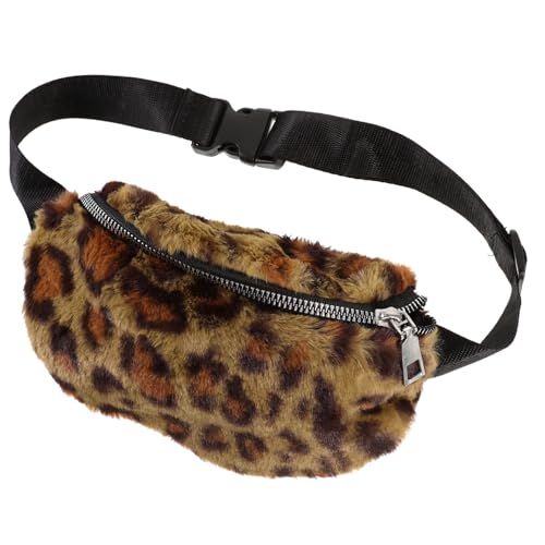minkissy Plüsch Leopard Bauchtasche Weiche Mini Gürteltasche Für Mädchen Flauschige Kreativtasche Mit Reißverschluss Robust Und rutschfest Zufällige Farbe Zufällige Farbe von minkissy