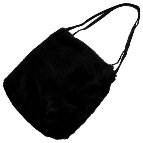 minkissy Plüsch Umhängetasche Damen Schwarz Handytasche Schultertasche mit Weichem Material Vielseitig Tragbar als Crossbody und Einzelschultertasche Modisch für Alltag Party und Shopping von minkissy
