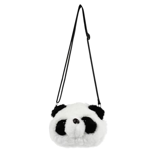 minkissy Plüsch Umhängetasche Panda Form Damen Einzelschulter Tasche Kuscheliger Shopping Beutel Alltag Freizeit Party Geeignet Schwarz von minkissy