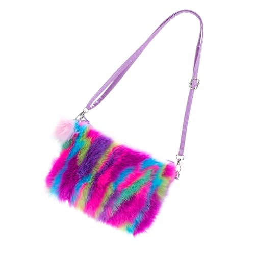 minkissy Plüsch Umhängetasche für Mädchen Niedliche Schultertasche mit Verstellbarem Gurt Weiches Material Modisches Design als Crossbody Bag für Alltag Geburtstag und Feiertage Kompakte von minkissy