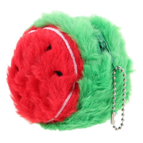 minkissy Wassermelonen-plüsch-münzbörse Süße Geldbörse Für Mädchen Kleiner Schlüsselanhänger Plüschbeutel Tragbare Aufbewahrungstasche Für Münzen Und Karten von minkissy