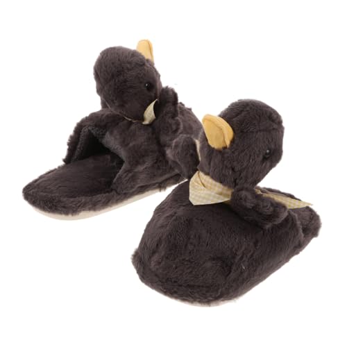 minkissy Plüschhausschuhe Damen Warm Gefüttert Cartoon Entwurf Flauschig Rutschfest Weiche Hausschuhe Für Herbst Winter Innen Und Außen Nutzung von minkissy
