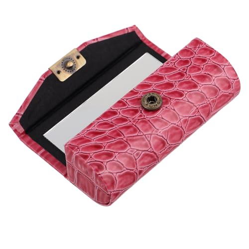 minkissy Lippenstiftetui PU Leder mit Spiegel und Druckknopf Tragbare Lippenstifttasche Einzelner Lippenstifthalter Make Up Organizer für Reisen Handtasche und Geldbörse von minkissy