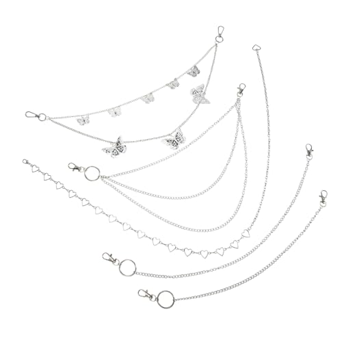 minkissy Punk Hüftkette Set mit Herz und Schmetterlingsdesign Stylische Metallhose Kette für Damen Jeans und Punk Pants Accessoire Taillenkette für Selbstbewusste Outfits von minkissy