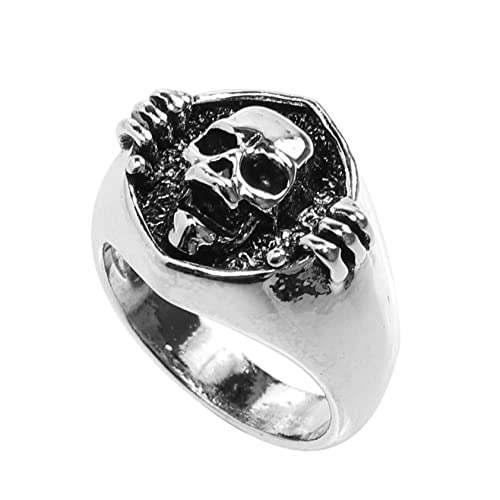 minkissy Herren Fingerring Punk Totenkopf Herren Finger Dekor Für Legierung Stilvolle Finger Kreative von minkissy