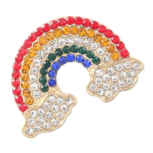 minkissy Regenbogen Brosche Mit Strass Legierung Brustpin Kleidungsdekoratives Ornament Accessoire Für Taschen Rucksäcke Hüte Schals von minkissy
