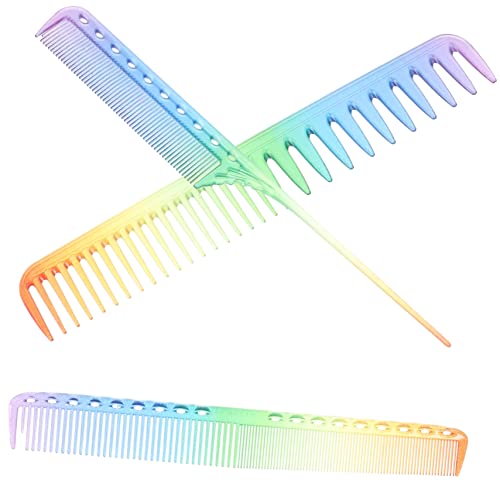 minkissy 3st Haarschnitt Mit Regenbogenkamm Barbier Salon-haarkamm Styling Für Kinder Neckender Kamm Für Stylistin Wasserwellenkämme Zahnkamm Für Lockiges Haar Fräulein Harz Haarbürste Mode von minkissy