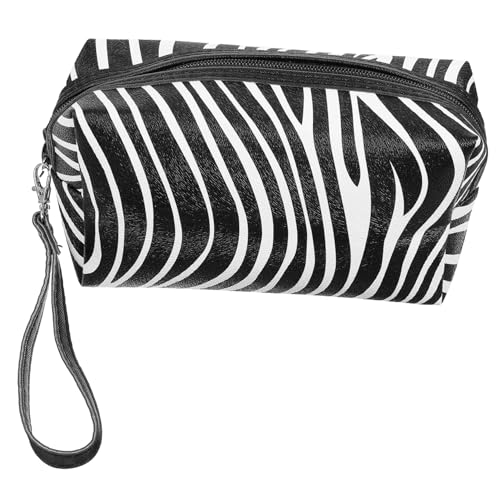 minkissy Makeup Bag Organizer Mit Zebra-Muster Reise-Kosmetiktasche Für Damen Vielseitig Einsetzbar Als Toilettentasche Große Kapazität Mit Fächern Für Aufbewahrung von minkissy