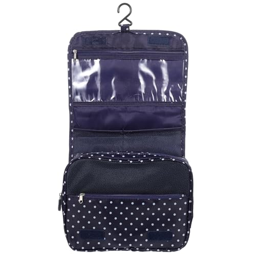 minkissy Reise Kosmetiktasche Zum Aufhängen Tragbarer Toilettenartikel Organizer Mit Stabilem Reißverschluss Für Damen Und Herren Für Urlaub Und Outdoor-aktivitäten Punkte von minkissy