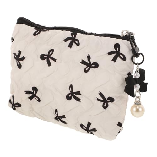 minkissy Reise-kulturtasche Für Damen Make-up-Tasche Mit Schleifendesign Tragbare Kosmetik-Handtasche Kleine Aufbewahrungs-Tasche Für Damenhygiene Robuste Und Leicht Zu Reinigende von minkissy