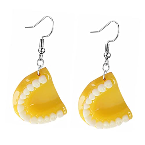 minkissy Resin Zahnersatz Ohrhänger Damen Kreativer Modeschmuck Gelb Extravaganter Ohrschmuck Für Halloween Party Alltag Geburtstag von minkissy