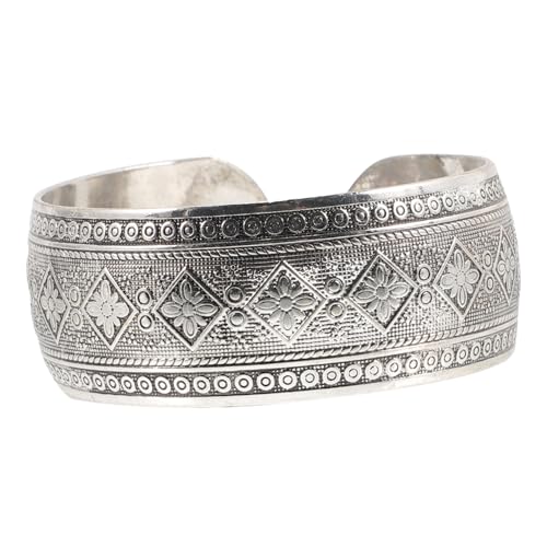 minkissy Retro Armreif Damen Öffnen Chunky Armreif Hohler Schmuck Verstellbar für Handgelenk von minkissy