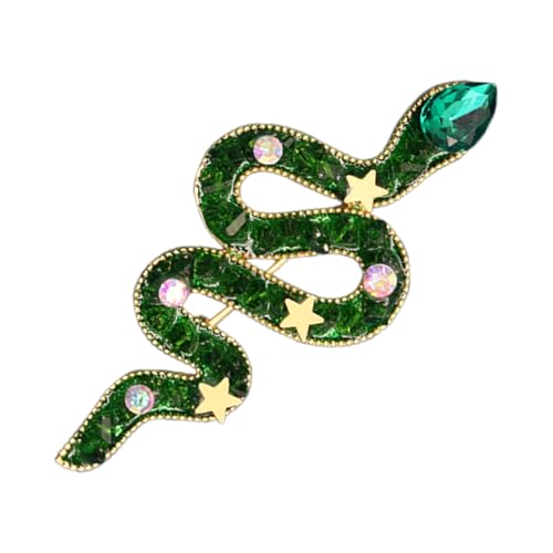 minkissy Retro Vintage Schlange Brosche mit Funkelndem Imitationskristall Anstecknadel für Damen und Herren Einzigartiges Tierzeichen Schmuckstück für Halloween und Festliche Kleidung von minkissy