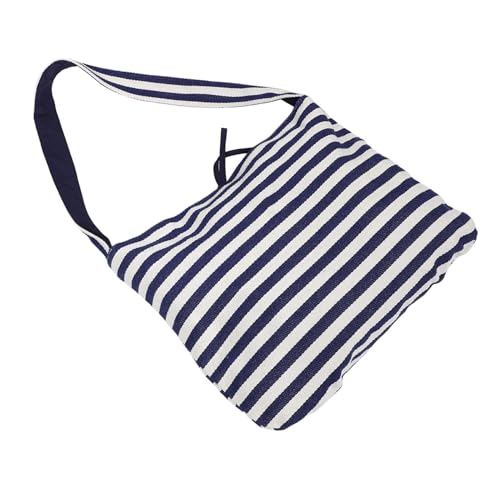 minkissy Reversible Gestreifte Tote Bag Große Kapazität Robuste Schultertasche Wetterfeste Canvas Damen Handtasche Vielseitig für Alltag Arbeit Strand und Shopping von minkissy